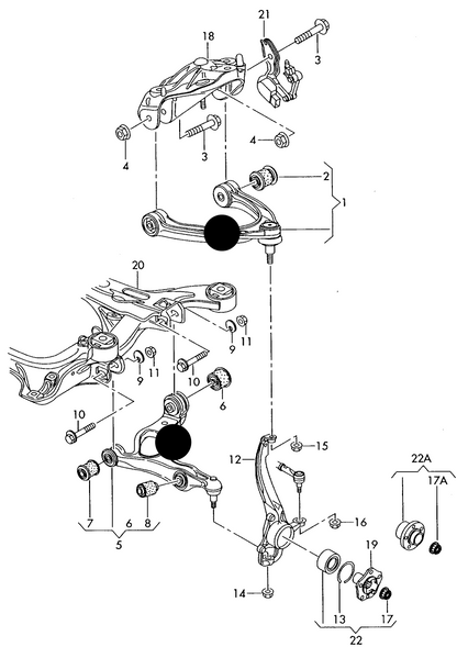 (ITEMS 1,5+) 111991KP1 H/D Complete Arm Kit LH/RH Touareg 03>/Q7 'Special order 1-2 days'