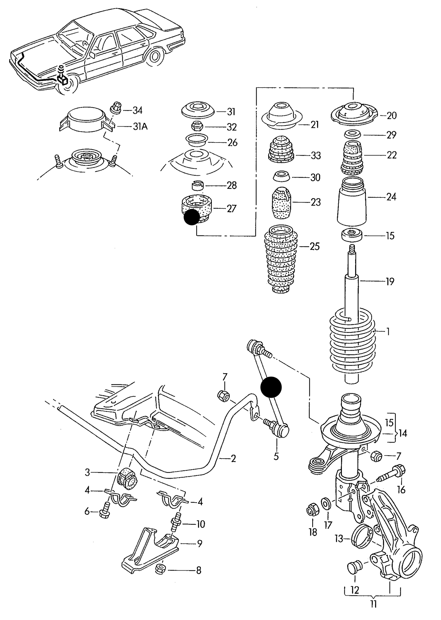 (ITEM 5) 104408 Front Anti-Roll Bar Link 'METAL VERSION' Audi 80 92>96