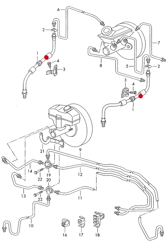 611-020 Sharan/Alhambra Front brake hose 1996>2000