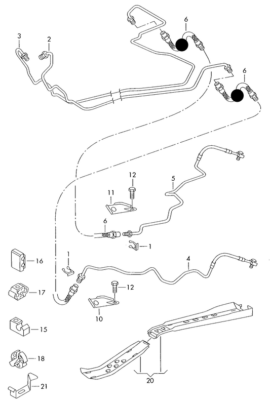 (ITEM 6) 108127 inner rear Brake Hose body to axle beam