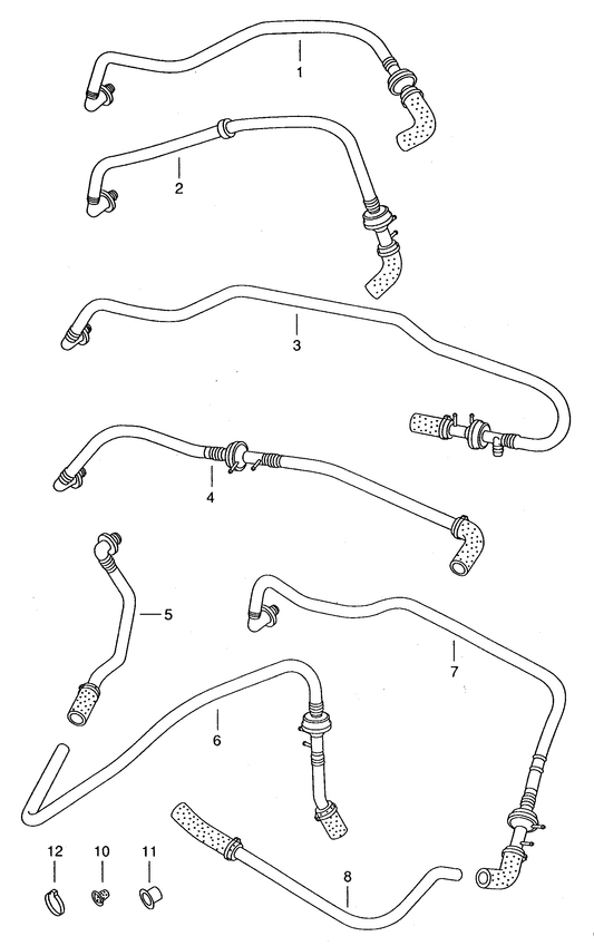 611-075 vacuum hoses for brake servo