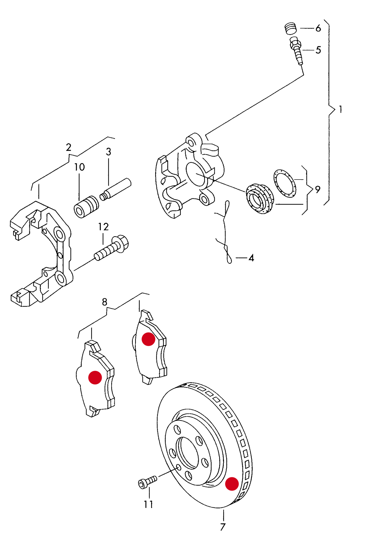 615-025 Sharan/Alhambra 1996>2000 Front disc brake & pads with wear indicators