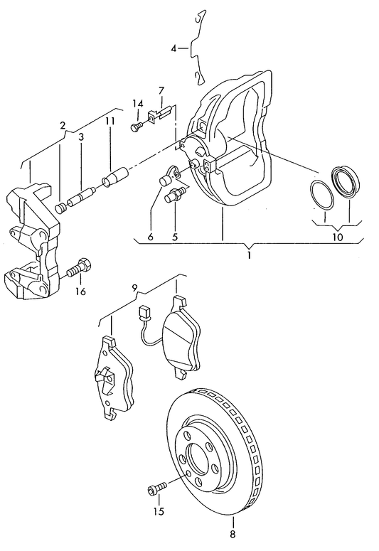 615-050 T4 7D Front brakes (Vented 313mm discs) PR-1LB 'Please select parts from links below-prices will update'