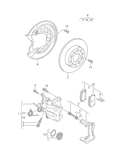 615-065 VAG 2004>2013 256X12mm 5/112 Rear discs & pads 4motion+ PR-1KF,1KE