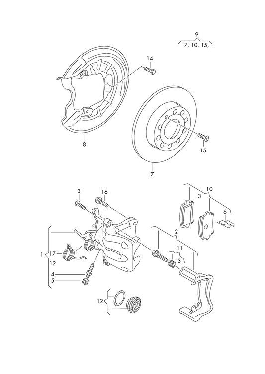 615-065 VAG 2004>2013 256X12mm 5/112 Rear discs & pads 4motion+ PR-1KF,1KE