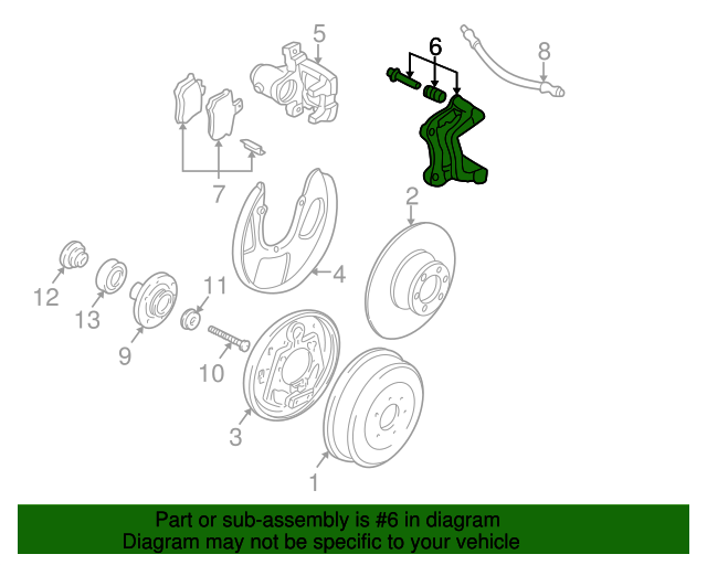 (Item 6) 115686K TRW LUCAS Rear Brake Caliper Carrier T5 03>PR-2E3/2E4 'Fits both sides'