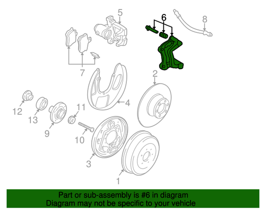 (Item 6) 115686K TRW LUCAS Rear Brake Caliper Carrier T5 03>PR-2E3/2E4 'Fits both sides'