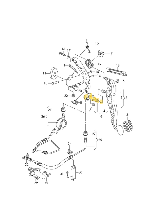 (Item 6) 114039 FTE/VALEO Clutch Master Cylinder T5 2006>2010 PR-7L3 / T5.1 CAAB,CAAC, CCHA,CCHB, CAAD+7L3