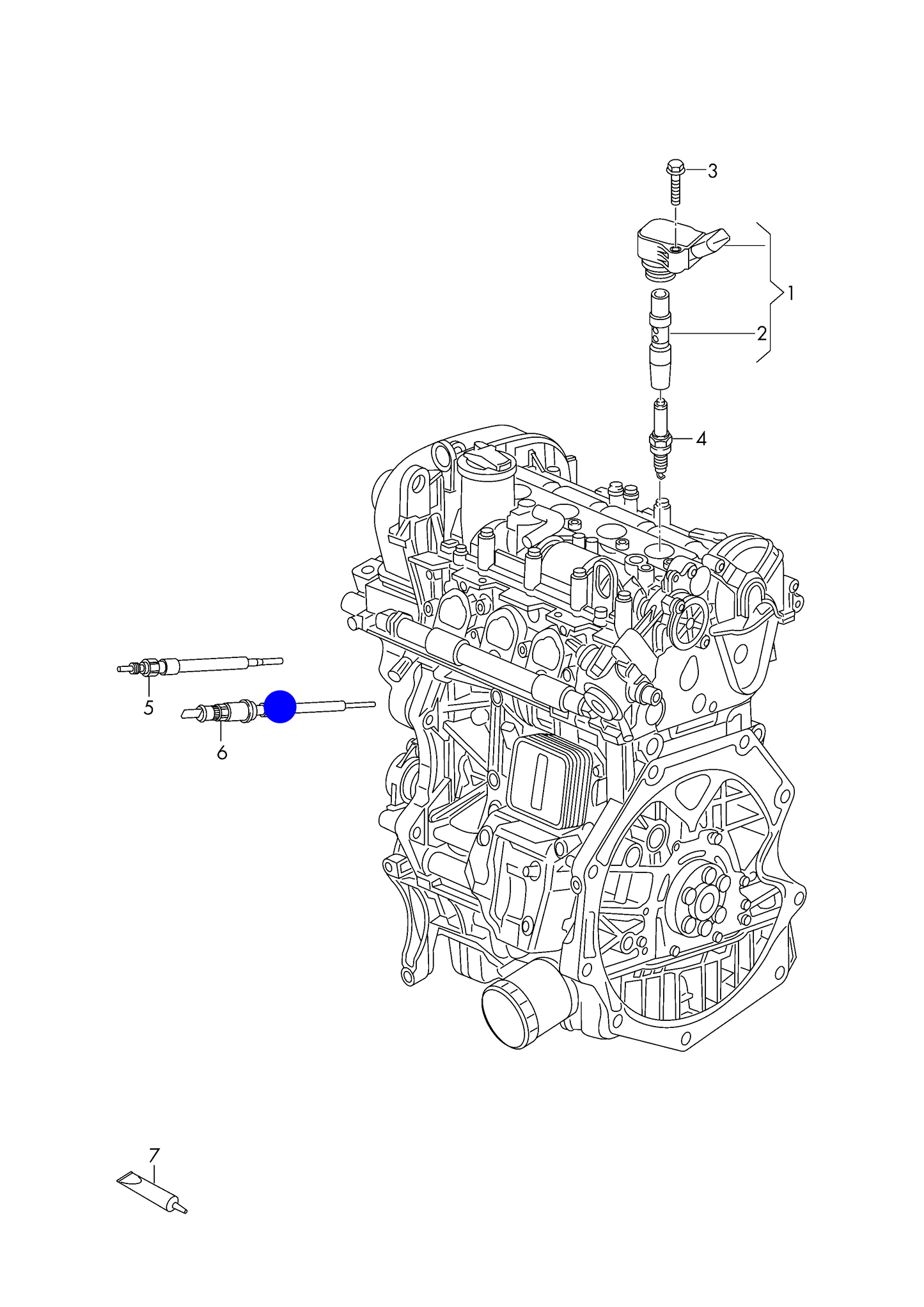 116989 OE Beru (No3) Master Glow plug with pressure sensor Cylinder No 3