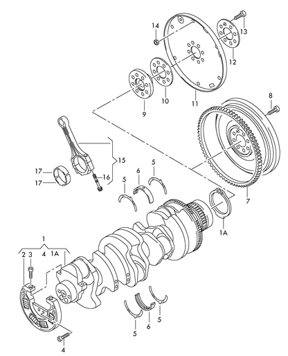 (6) H1294/6 KOLBENSCHMIDT Crankshaft Bearing Set 2.5D AXD,AXE,BPC