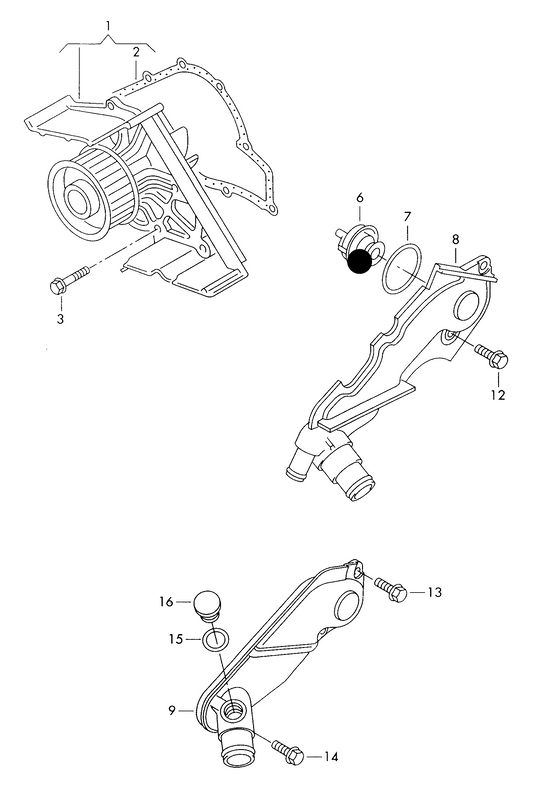 (item 6) 108138 febi Thermostat 92oC