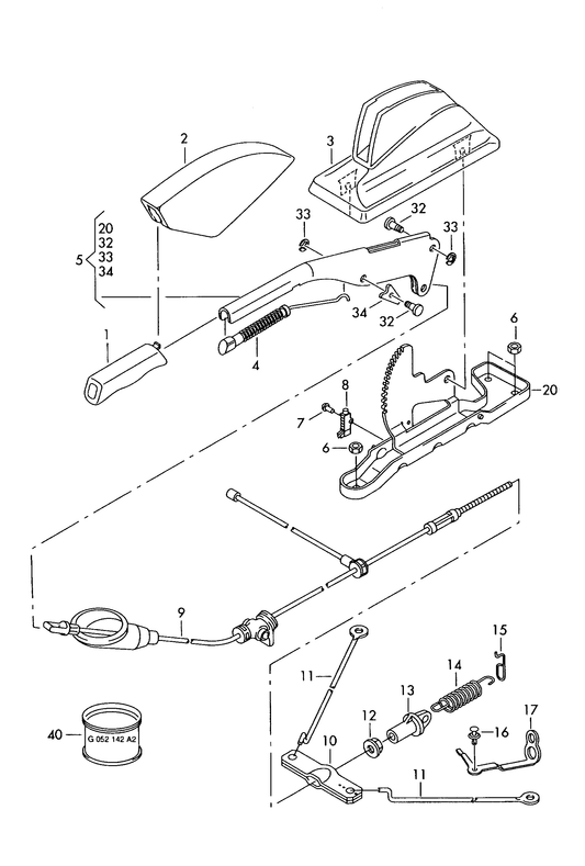 711-050 T4 7D Hand brake lever  'Please select parts from links below-prices will update'