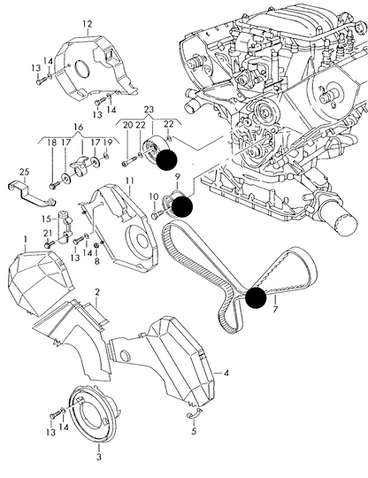 (ITEMS 7,9+23) 116954 Cambelt Kit '3pc' 2.6/2.8 V6