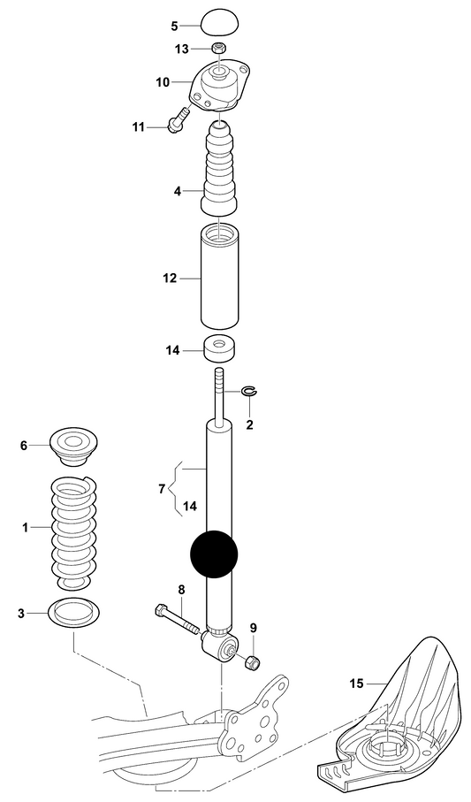 (ITEM 7) 112044 Rear GAS shockabsorber FOX 2005>2012