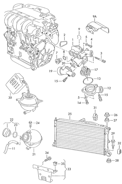 (2) 107920A ELRING Sealing Gasket Thermostat to Cylinder Block 2.8-3.2