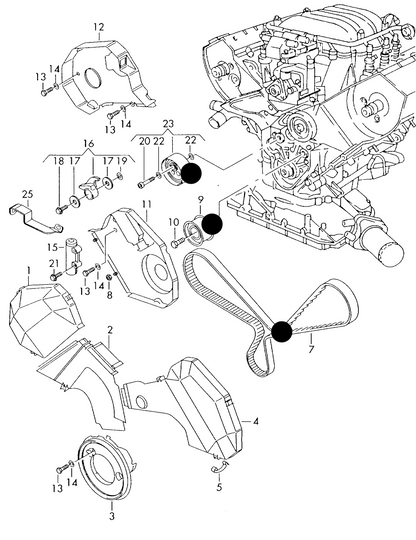 (ITEMS 7,9+22) 113275 Cambelt Kit '3pc' 2.4/2.7/2.8 V6