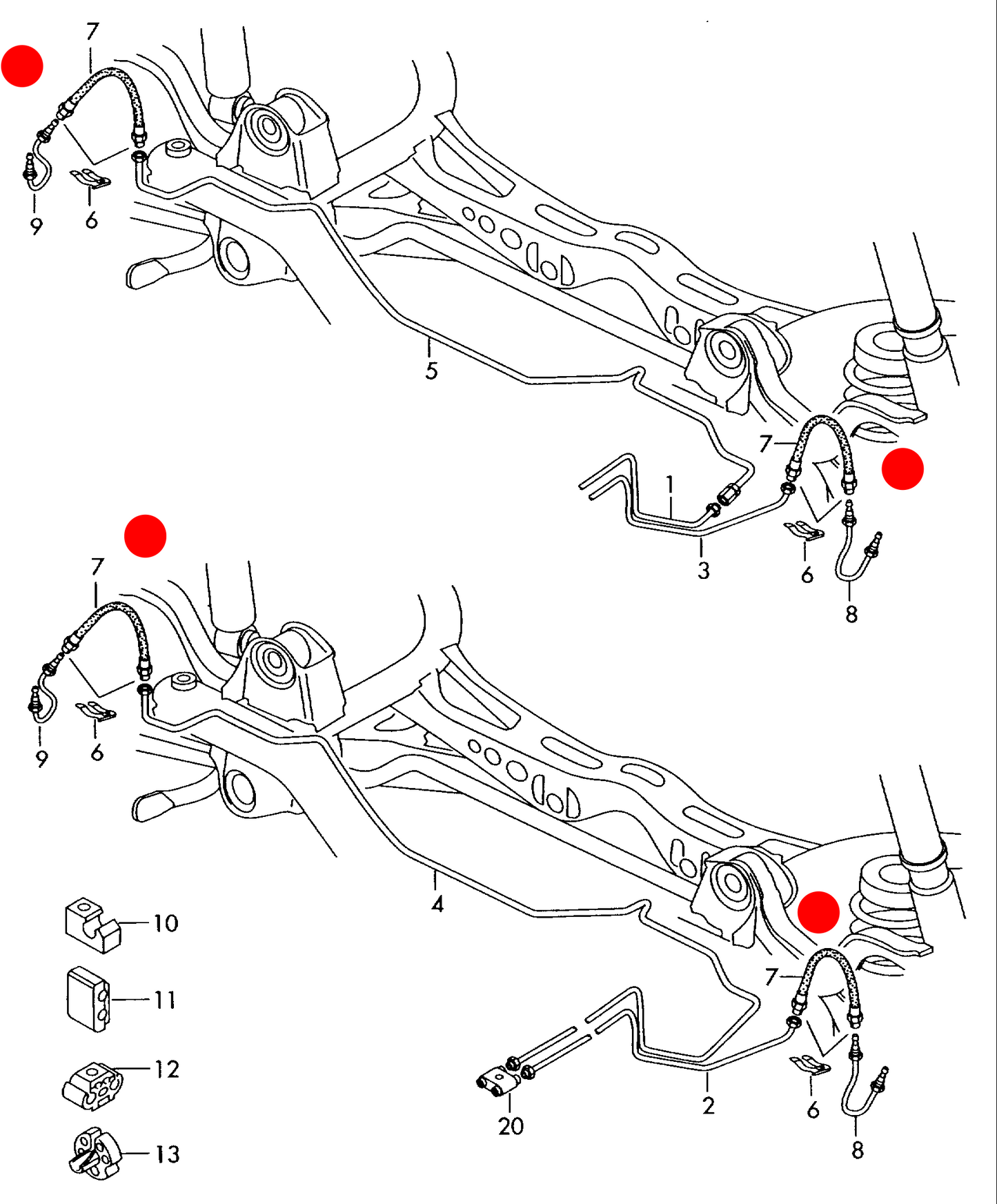 (7) 114017 Rear brake hose 522mm