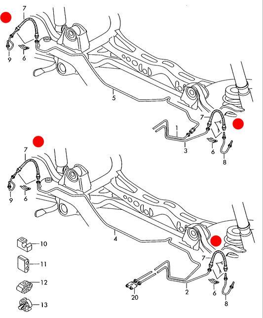 (7) 114017 Rear brake hose 522mm