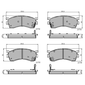 PAD801 Trupart Front Brake Pad Set CBY03323Z, CBY03328Z, CBY13323ZA, CBY13323ZC, CBY13323ZD, CBY13323ZE, CBY13323ZF, CBY13323ZG, CBY13328ZC, 8222230, 8222231