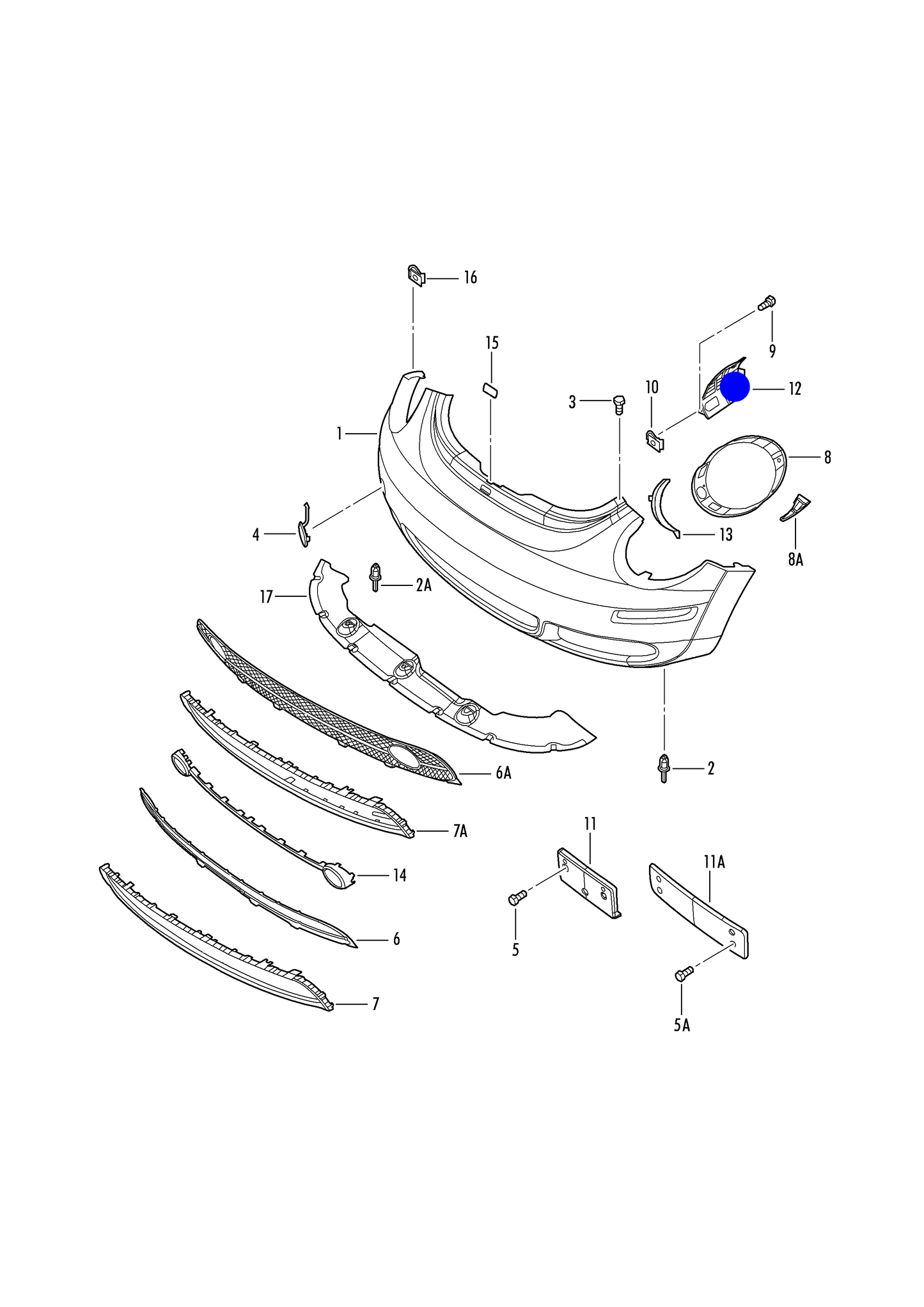 1C0.805.606J Genuinbe mounting for main beam headlamp Beetle 1998>2005