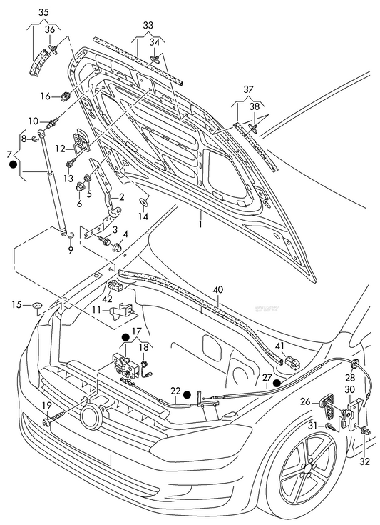 823-000 Golf mk7 2013> Front bonnet/Lock ‘Please select parts from links below, prices will update’