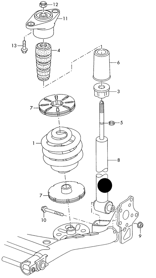 (ITEM 8) 108377 Rear GAS Shockabsorber 'STD' A4 '8D5' Std Susp 95>12/98 only