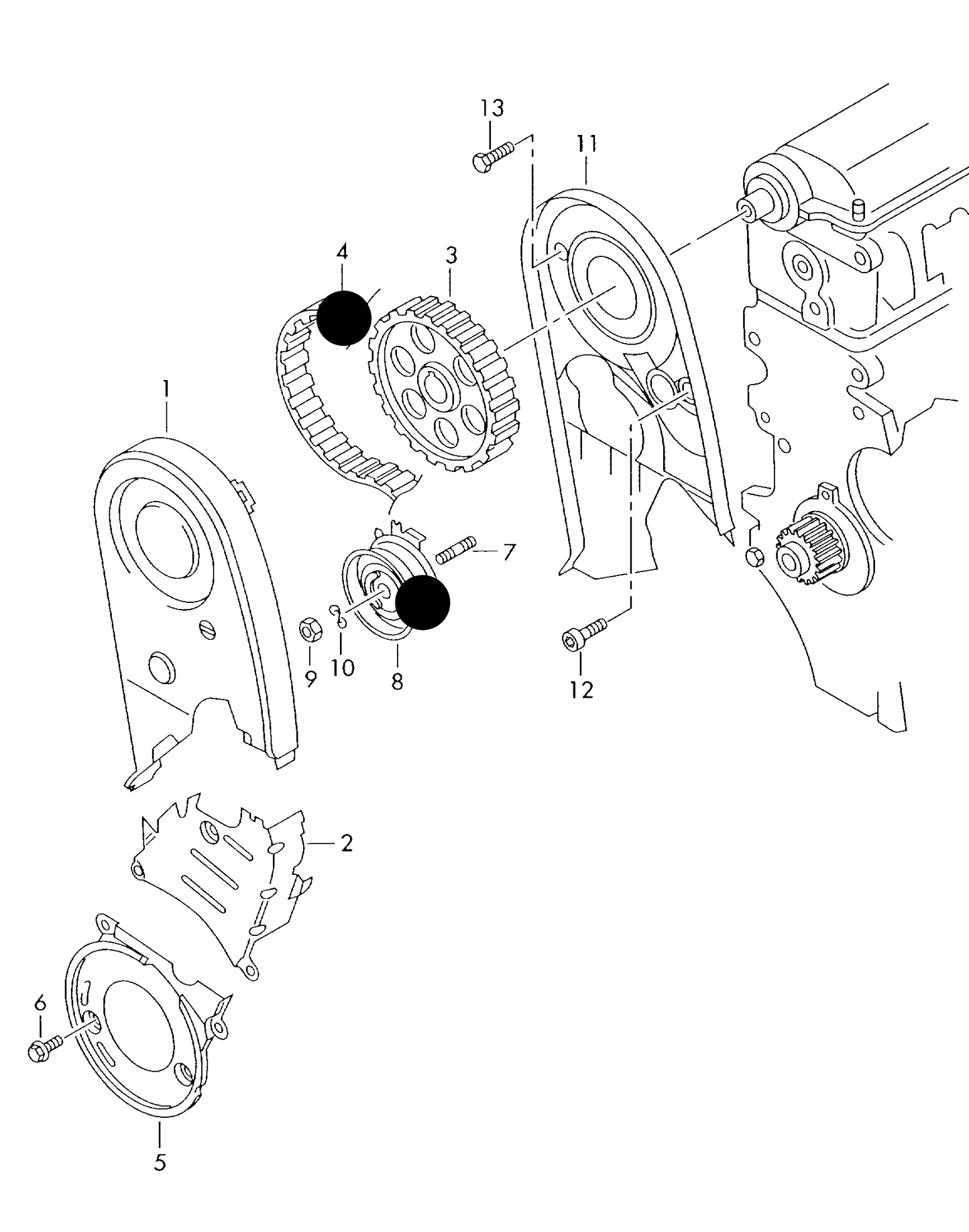 (ITEMS 4+8) 112131 Cambelt Kit Various VAG 1.6/2.0 8V engines AKL,ALZ,BGU,BSE,BSF,CCSA