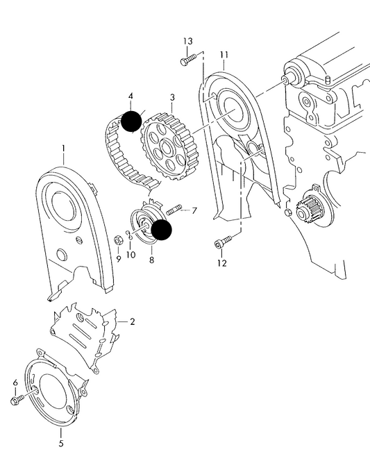 (ITEMS 4+8) 112131 Cambelt Kit Various VAG 1.6/2.0 8V engines AKL,ALZ,BGU,BSE,BSF,CCSA