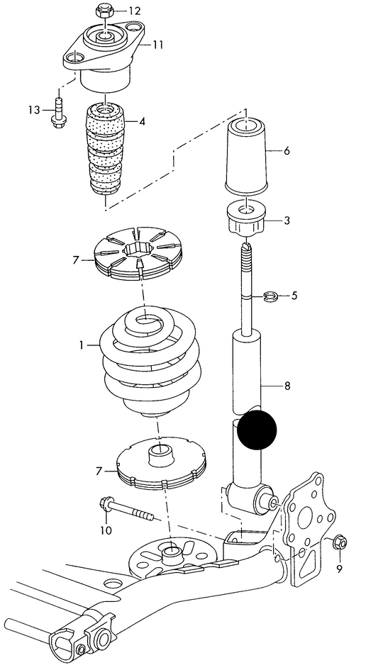 (ITEM 8) 349137 Rear GAS Shockabsorber Golf mk5 PR-1JB H/D