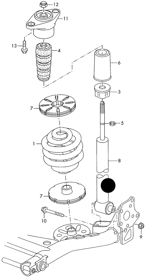 (ITEM 8) 109426 Rear GAS Shockabsorber A4 '8D' 2/99>01 Saloon 8D5