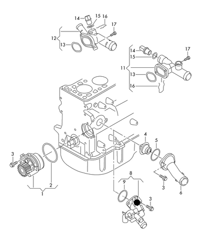 (item ) 630321 Vema Thermostat & Housing 87oC