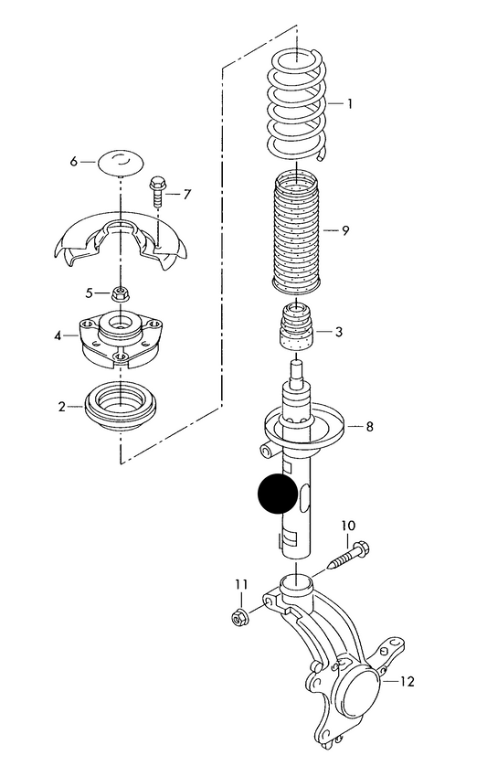 (ITEM 8) 110158 Front GAS Suspension Strut ''55mm''