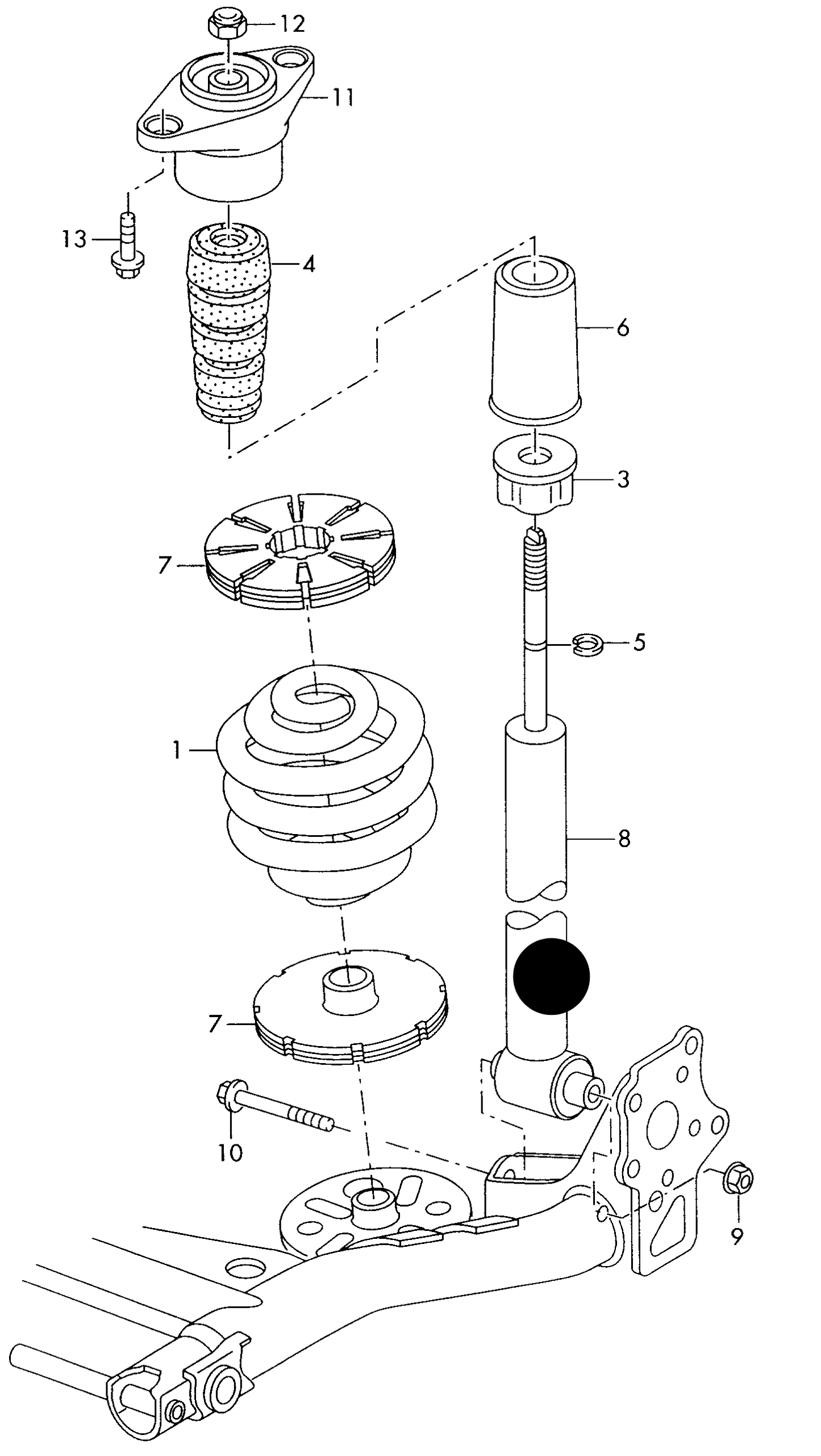 (ITEM 8) 109430 Rear GAS Shockabsorber Audi A4 01>08 'STD Suspension'