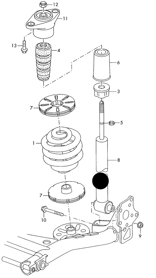 (ITEM 8) 112045 Rear GAS Shockabsorber AUDI TT/S3