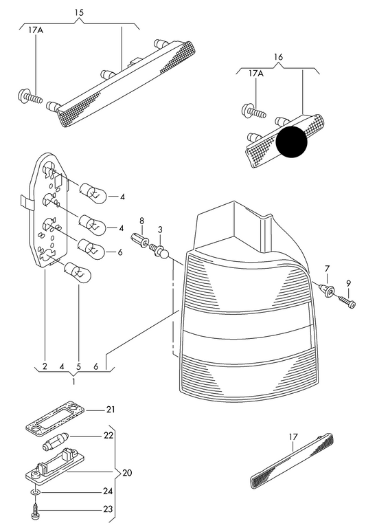 (ITEM 16) LL9403 additional brake light T5 (7H) only.for vehicles with wing door