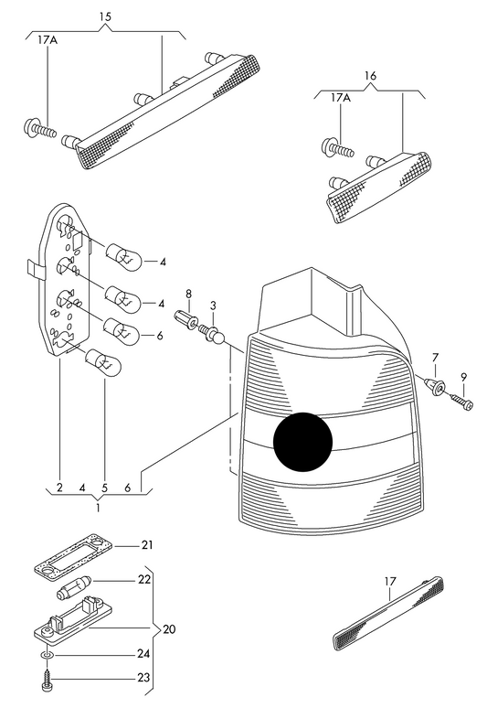 (ITEM 1) LL9033 NS Rear Lamp T5 (7H) only.for vehicles with wing door