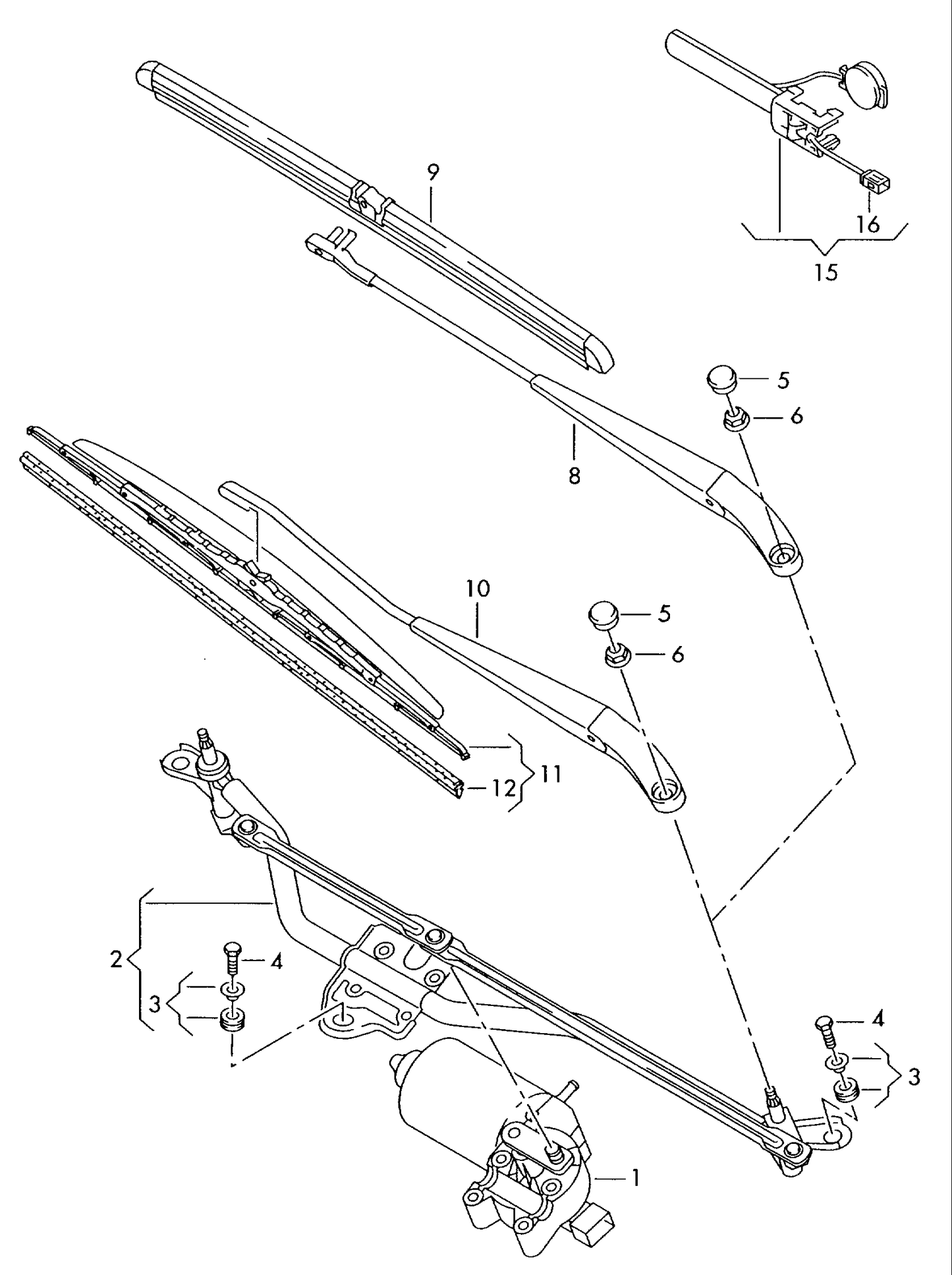 955-000 T5 Front windshield wiper ‘Please select parts from links below, prices will update’