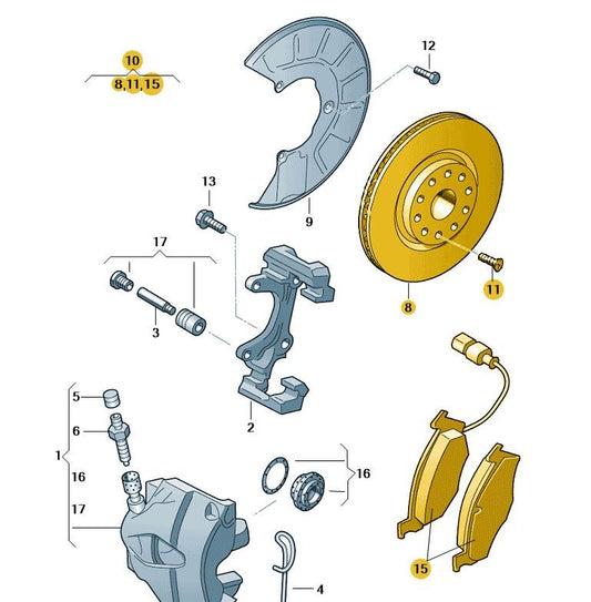 107681KP2 Economy Front discs & pads with sensors 280x22mm