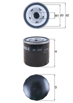 OC136 Mahle (OC473) Oil Filter FIAT, RENAULT, GMC