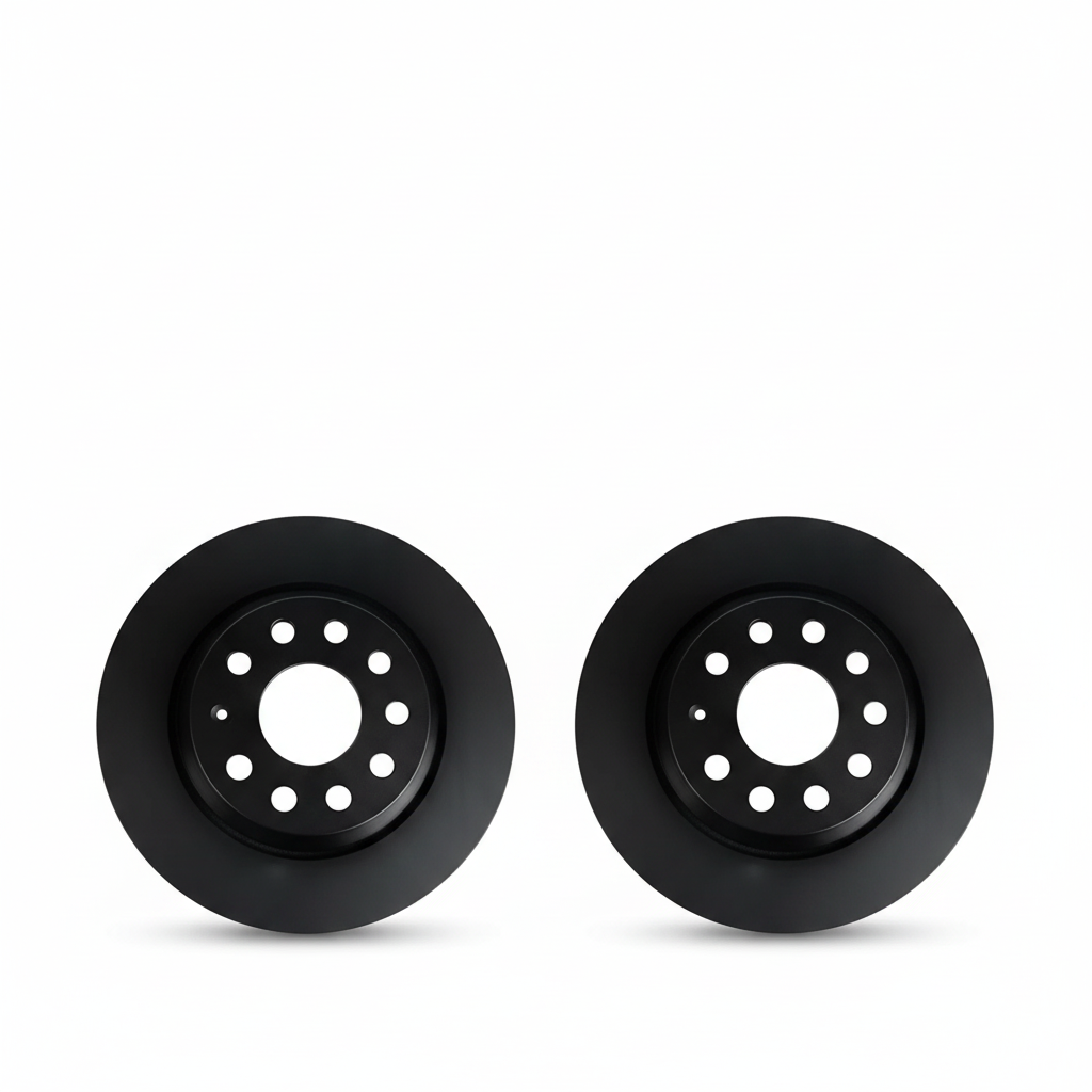 Polished black coated brake discs pair matching the original photo
