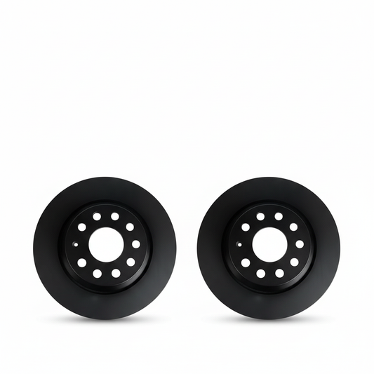 Polished black coated brake discs pair matching the original photo