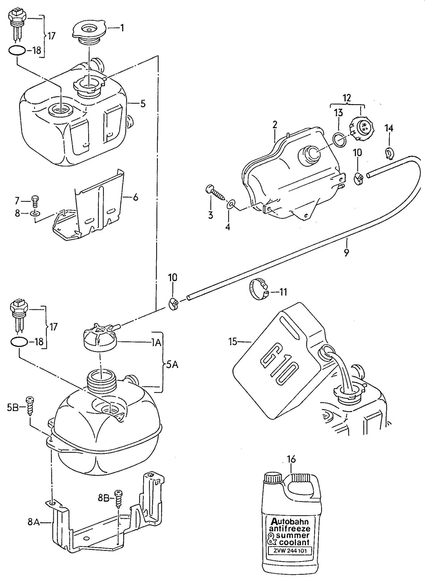 016-041 T25 1984>reservoir reservoir coolant additive F 24-D-000 001>> 1.9 DF,DG,DH,EY, GW; 1.6 DIESEL:CS T-DIESEL:JX