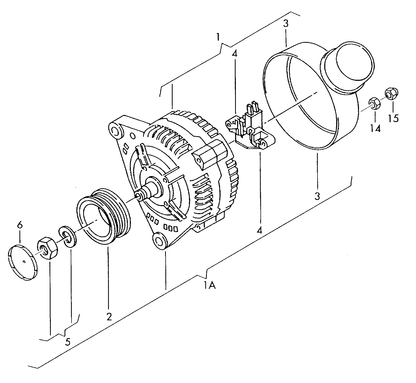 (2) 15258 FEBI Alternator Freewheel Pulley Audi 1.8T