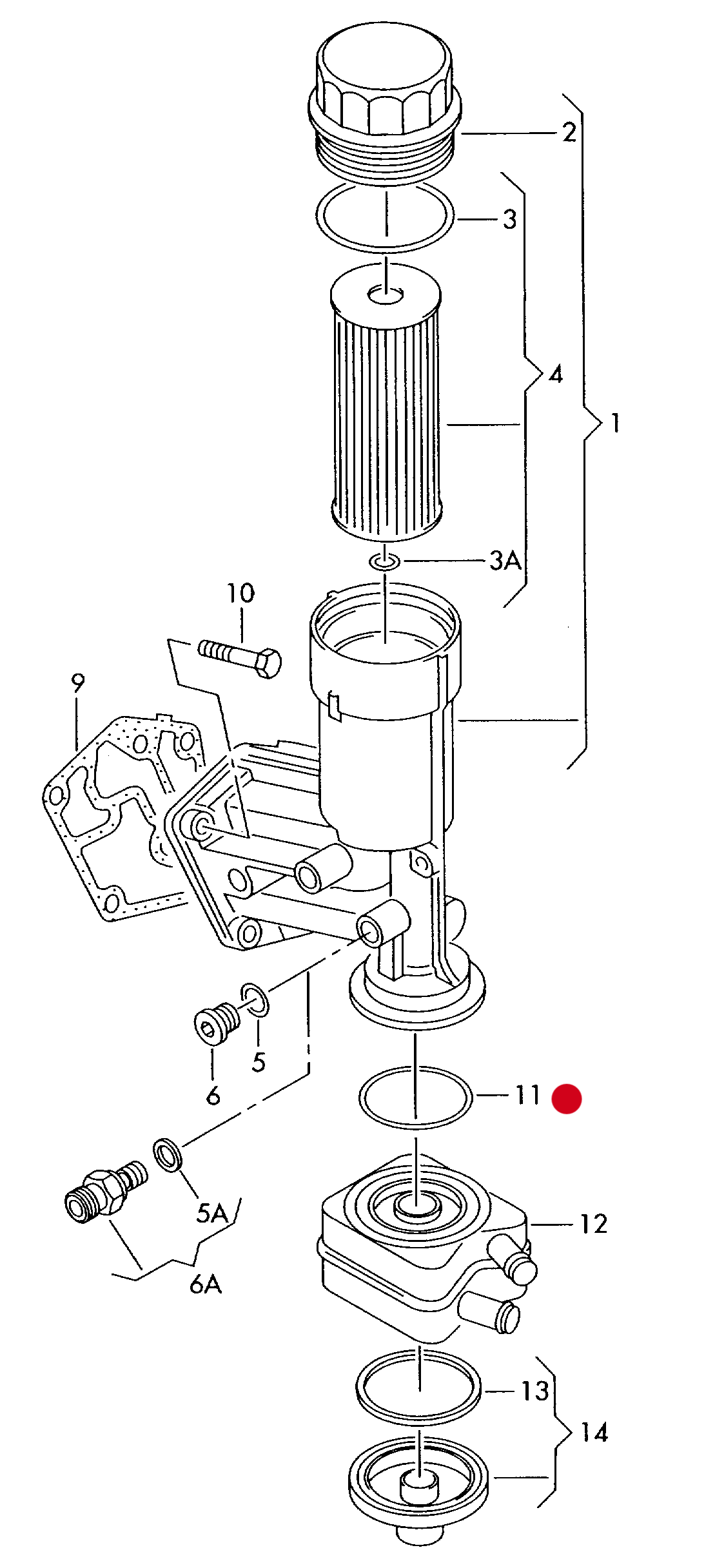 (11) 104526 Febi Oil Cooler to Housing Seal 59 x 5mm