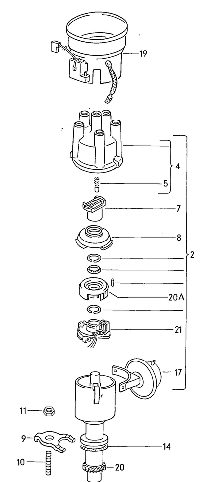 (4) 100664 OEQ Distributor Cap 2.5 petrol