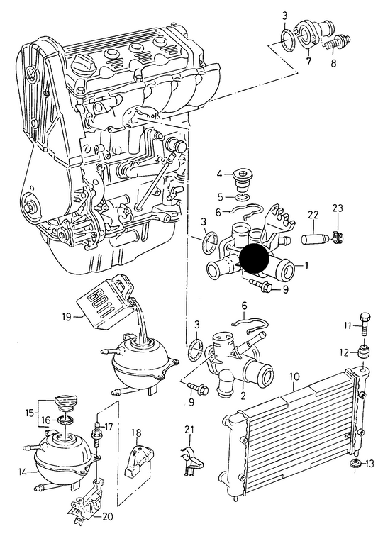 (ITEM 1) 100720 Coolant Flange Including Large Seal, 1.6 & 2.0