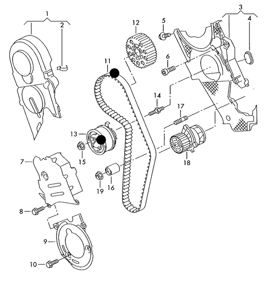 (ITEMS 11+13) 108781 Cambelt Kit '2pc' VAG 1.6/1.8 AAM,ABS,PD ‘please contact VWS for availability before ordering’