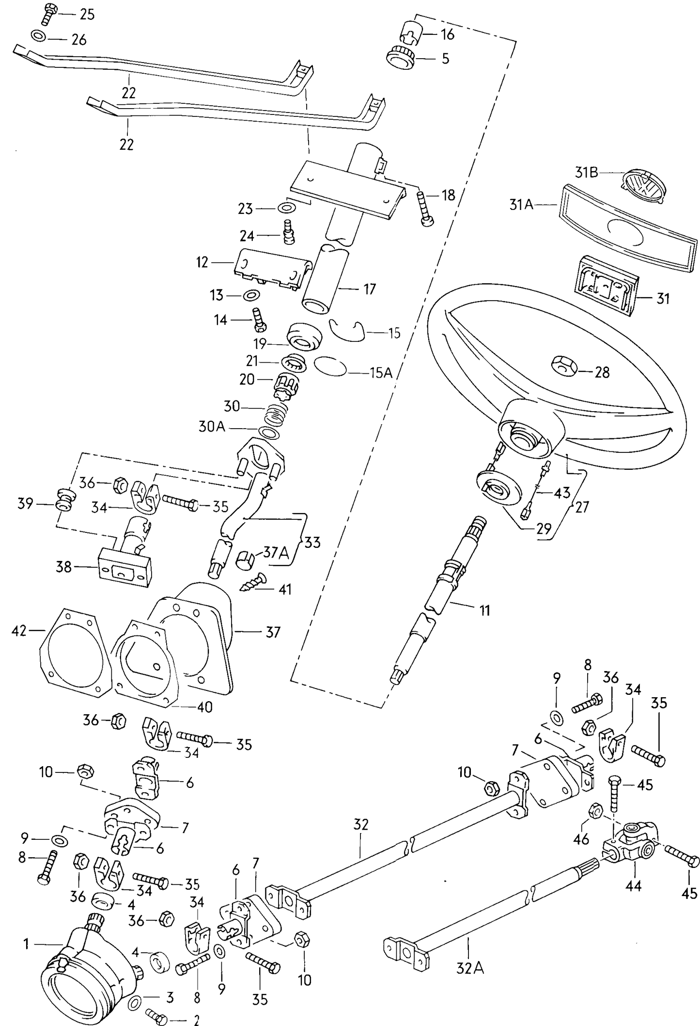 052-000 T25 steering wheel steering tube relay steering gear