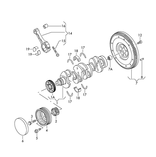 105-040 crankshaft conrod bearings 1.9/2.0ltr. diesel eng.+ BDJ,BST,BJB, BSU,BLS,BMM