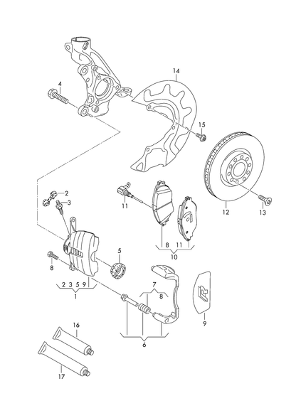 (10) 116980 PAGID Front brake pad set